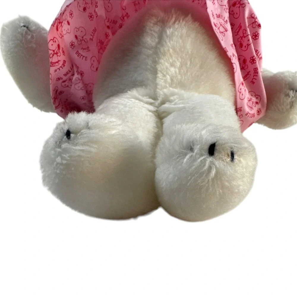 Peanuts Belle Plush Snoopy Sister Pink Dress Vintage Stuffed Animal Toy
